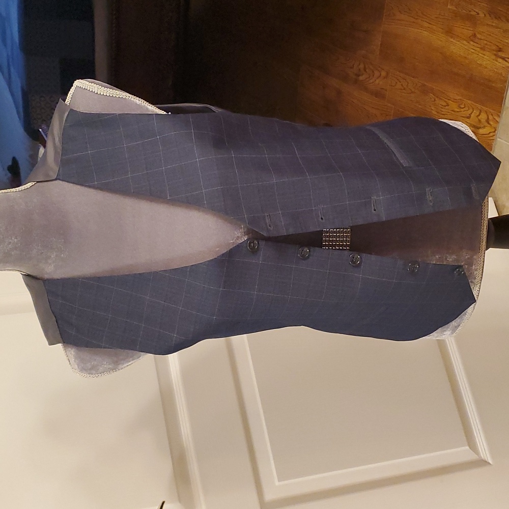 Elegant Navy Checkered Men's Vest